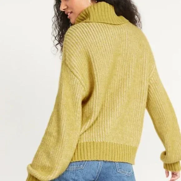 Old Navy Womens Cozy Heathered Rib Knit Turtleneck Sweater - Picture 6 of 8